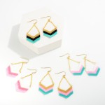 Wholesale chain Link Seed Bead Chevron Drop Earrings L