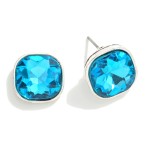 Wholesale cushion Cut Rhinestone Stud Earrings W