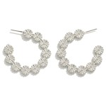 Linked Daisy Flower Drop Hoop Earrings

- Approximately 1.5" L