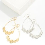 Wholesale dainty Teardrop Earring Metal Daisy Details L