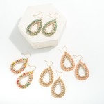 Wholesale rhinestone Beaded Teardrop Earrings L