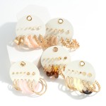 Wholesale set Six Earrings Gold Accents Set Studs L Set Hoops Diameter