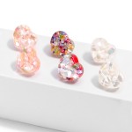 Wholesale resin Heart Stud Earrings L