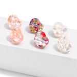 Resin Heart Stud Earrings

- Approximately 0.5" L