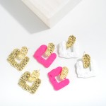 Wholesale heavily Textured Door Knocker Earrings L