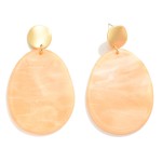 Wholesale marbled Resin Drop Earrings Gold Detail L