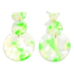 Wholesale linked Circular Marbled Resin Drop Earring L