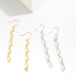 Wholesale dainty Paperclip Metal Chain Link Earrings L Handmade Korea Gold K Gol