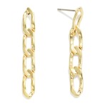 Wholesale chain Link Drop Earrings L Gold K Gold Dipped Silver Rhodium Plated Ha