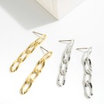 Wholesale chain Link Drop Earrings L Gold K Gold Dipped Silver Rhodium Plated Ha