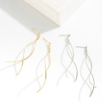 Wholesale dainty Metal Twist Earring Rhinestone Accent L Handmade Korea Gold K G