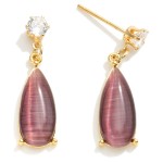 Wholesale gold Dipped Cubic Zirconia Drop Earrings Teardrop Stone L K Gold Dippe