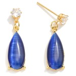 Wholesale gold Dipped Cubic Zirconia Drop Earrings Teardrop Stone L K Gold Dippe