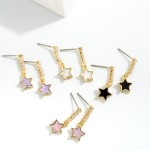 Wholesale waterfall Rhinestone Drop Earring Star Pendant L K Gold Dipped Handmad