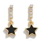 Wholesale waterfall Rhinestone Drop Earring Star Pendant L K Gold Dipped Handmad