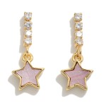 Wholesale waterfall Rhinestone Drop Earring Star Pendant L K Gold Dipped Handmad