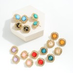 Wholesale cushion Cut Rhinestone Stud Earrings Rhinestone Border W