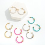 Wholesale metal Popcorn Chain Hoop Earrings Rhinestone Cuff Accents Diameter