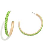 Wholesale raffia Braided Gold Drop Hoop Earring L