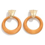 Wood Drop Hoop Earrings With Gold Drop Detail

- Approximately 1.75" L