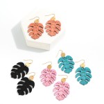 Wholesale wood Leaf Cut Drop Earrings L