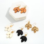 Wholesale wooden Leaf Drop Earrings L