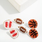 Seed Beaded Sports Stud Earrings 

- Approximately 0.5-0.75" L