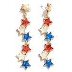 Wholesale waterfall Glitter Americana Star Drop Earrings L