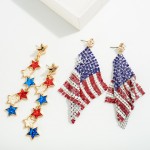 Wholesale waterfall Glitter Americana Star Drop Earrings L