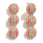 Wholesale waterfall Rhinestone Studded Sports Earrings L