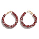 Wholesale rhinestone Crusted Hoop Earring D