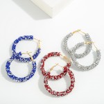 Wholesale rhinestone Crusted Hoop Earring D