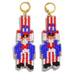 Americana Man Seed Bead Drop Earrings

- Approximately 2.5"L