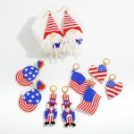 Americana Man Seed Bead Drop Earrings

- Approximately 2.5"L