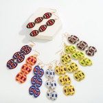 Wholesale seed Beaded Waterfall Football Drop Earrings L