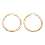 Wholesale k Gold Dipped Flat Profile Hoop Earrings Brass Base Hypoallergenic D