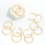 Wholesale k Gold Dipped Ribbed Hoop Earrings Brass Base Hypoallergenic D Made K