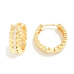 Wholesale dainty K Gold Dipped Hinged Vine Huggie Hoop Earrings Cubic Zirconia A