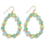 Wholesale gold Teardrop Earring Faceted Beaded Metal Accents L