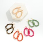 Wholesale teardrop Earring Intertwined Coil Spring Glass Beads L