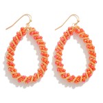 Wholesale teardrop Earring Intertwined Coil Spring Glass Beads L