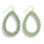 Wholesale teardrop Earring Intertwined Coil Spring Glass Beads L