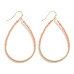 Wholesale teardrop Earring Wrapped Metal Beaded Details L