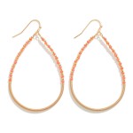 Wholesale teardrop Earring Wrapped Metal Beaded Details L