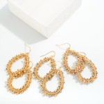 Wholesale metal Glitter Teardrop Earrings Wired Beads L