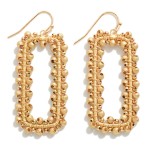 Wholesale metal Glitter Rectangle Drop Earrings Wired Beads L