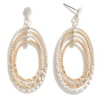 Wholesale linked Metal Loops Drop Earrings L