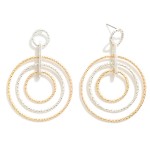 Linked Textured Metal Hoops Drop Earrings

- Approximately 2.25" L