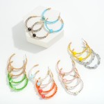 Wholesale dainty Hoop Faceted Beaded Details L