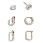 Wholesale set Rhinestone Earrings Hinged Huggie Hoop Rhinestone Studs L